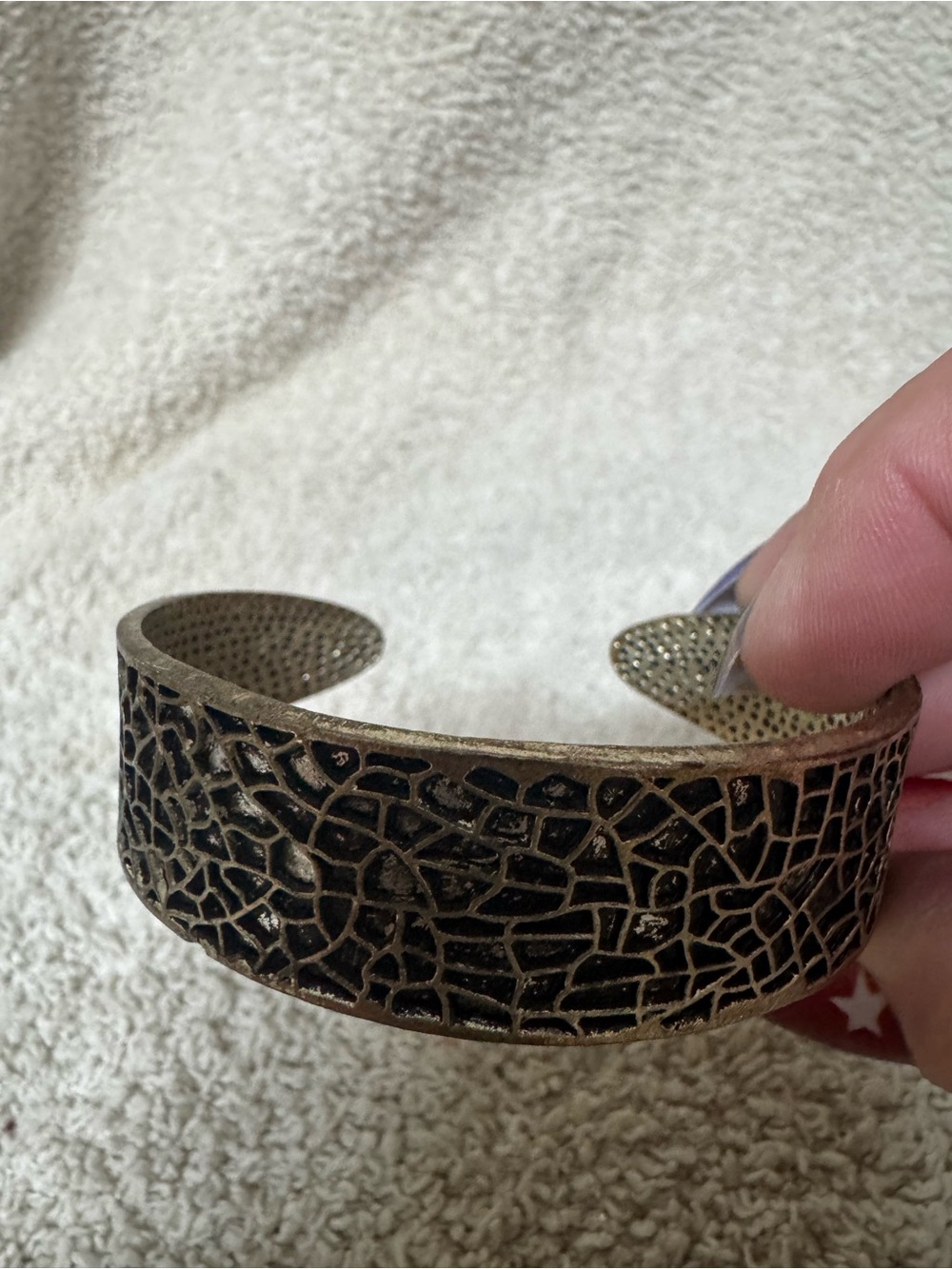 Paparazzi Black and Gold Textured Open Cuff Bracelet